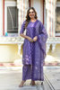 Purple Bloom Printed Cotton Kurta Set