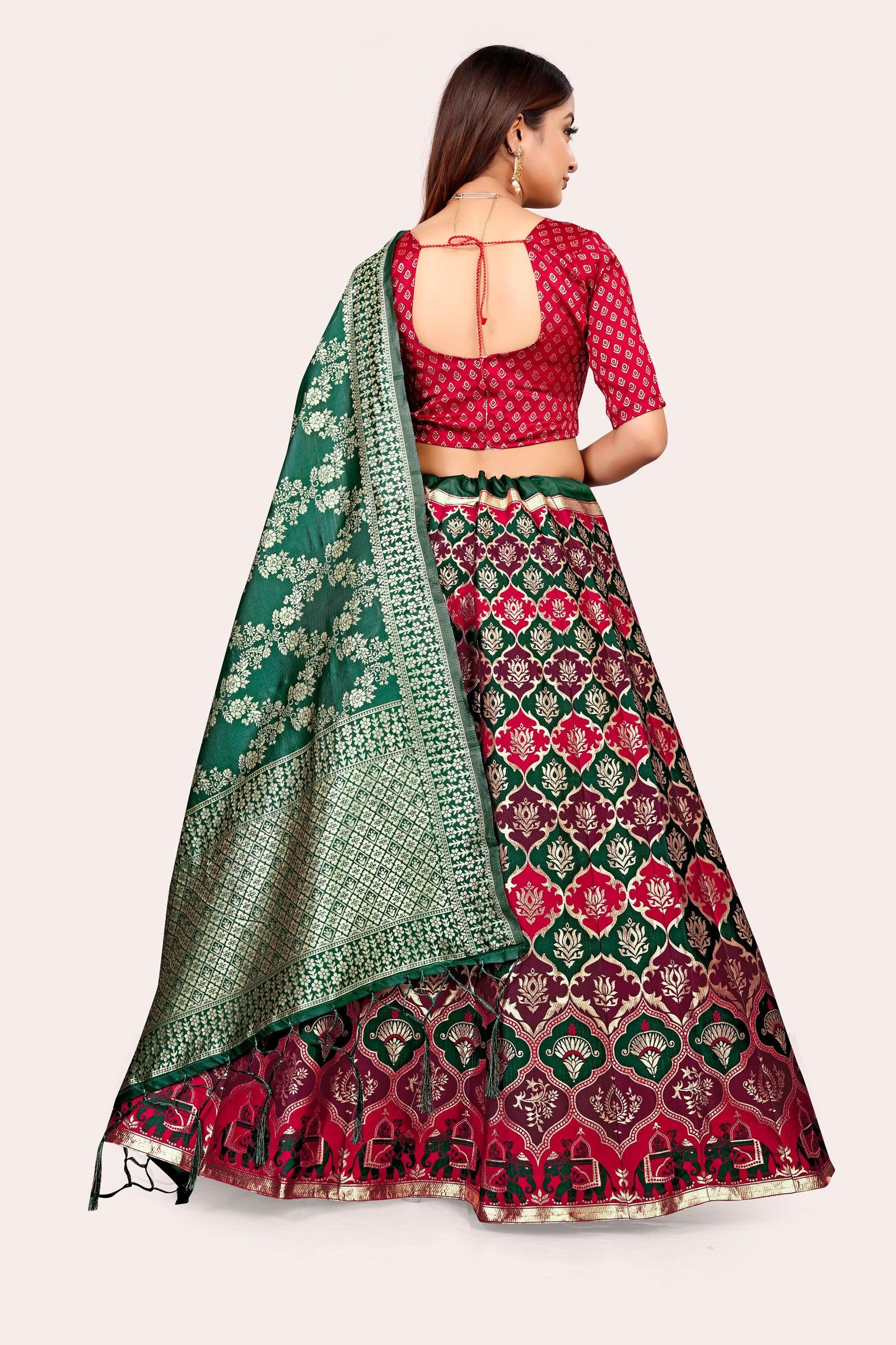 Ravishing Royalty: Banarasi Lehenga Choli Set and Dupatta - Decize Clothing