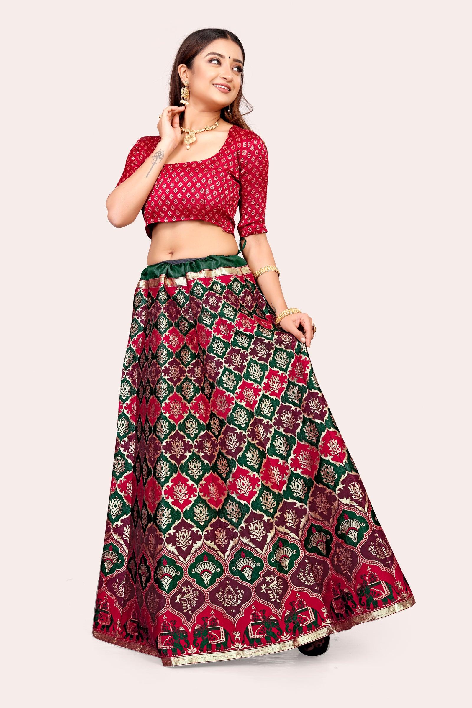 Ravishing Royalty: Banarasi Lehenga Choli Set and Dupatta - Decize Clothing