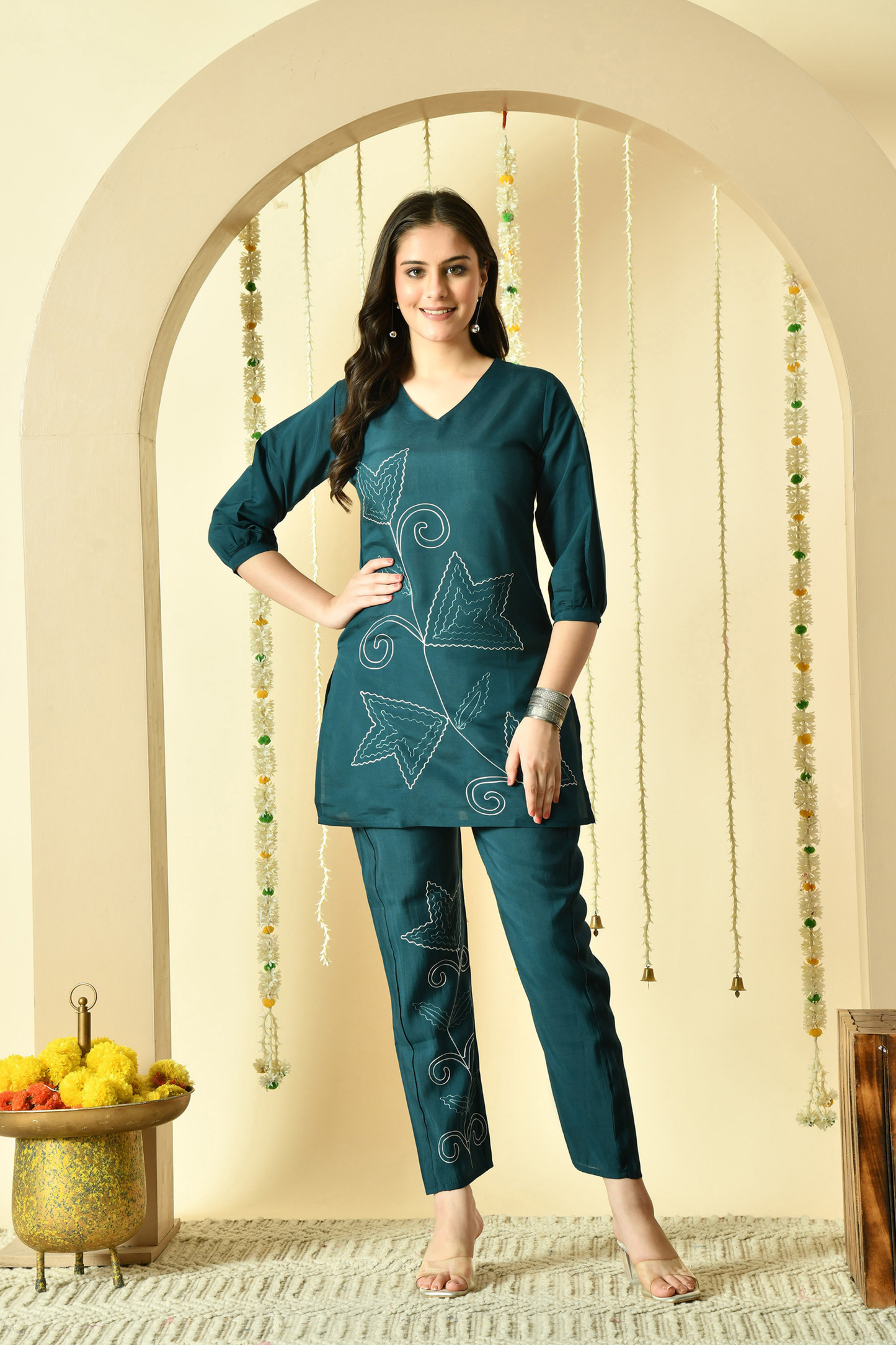 Amara Pure Silk Embroidered Co-ord Set