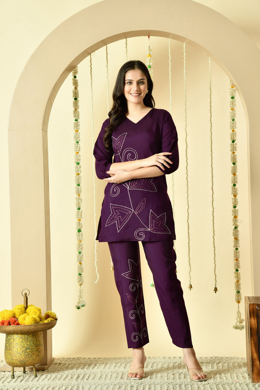 Amara Pure Silk Embroidered Co-ord Set