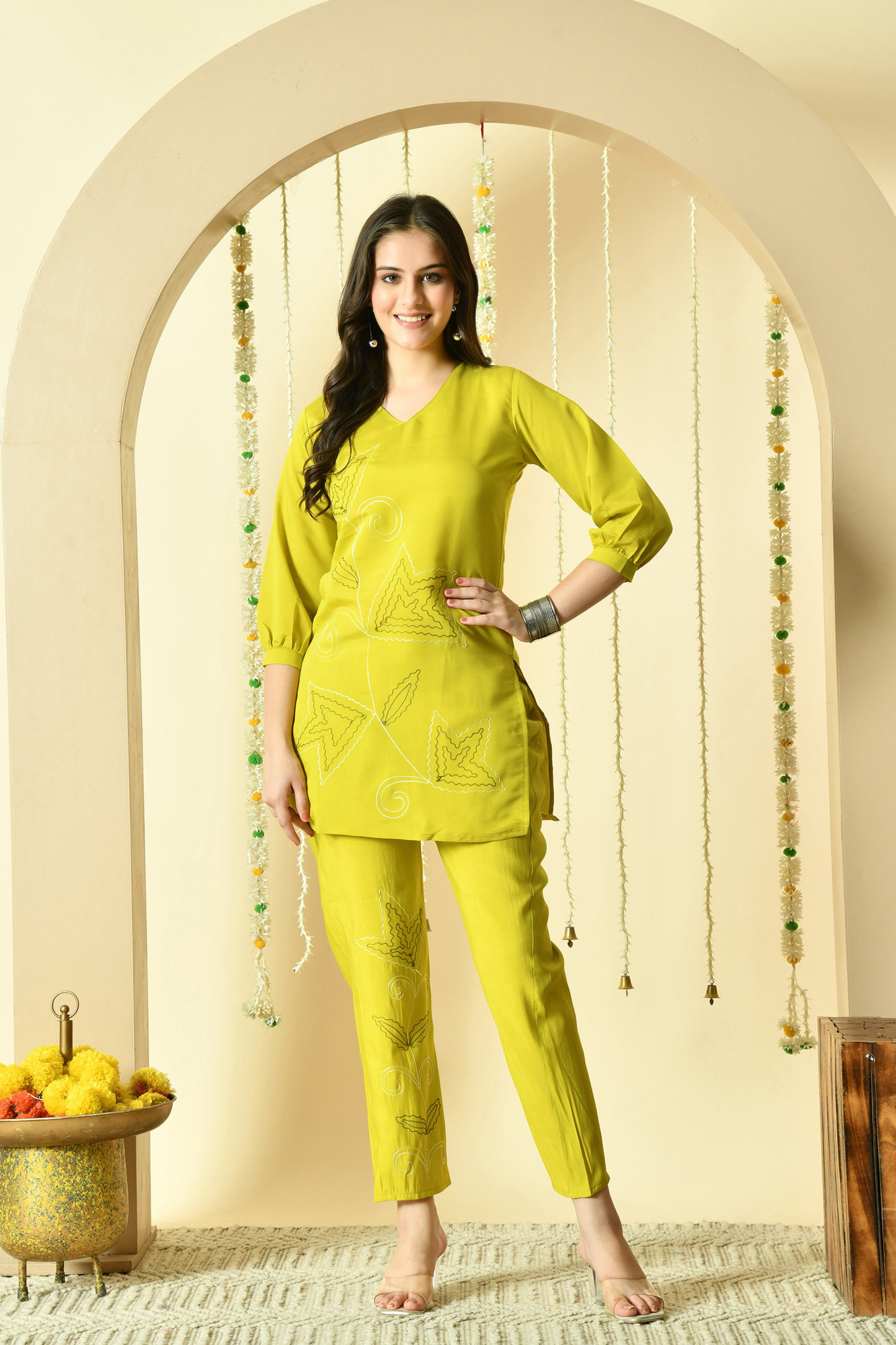 Amara Pure Silk Embroidered Co-ord Set