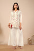 Kusum White Floral Embroidered Mul-Chanderi co-ord set