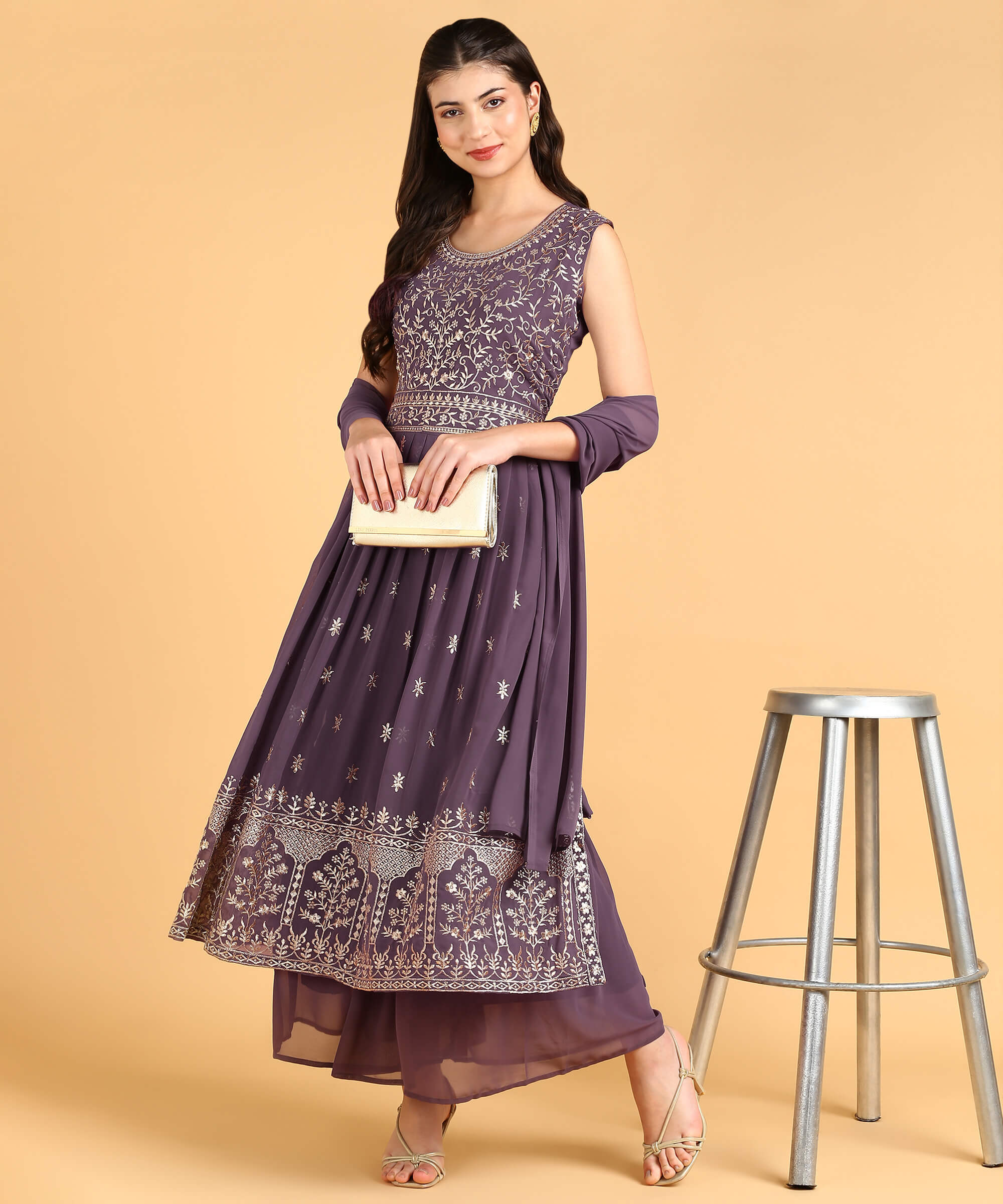 Mauve Kurti Set