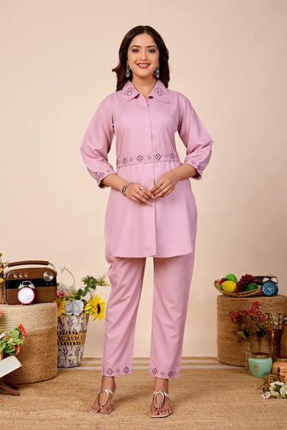 Noor Pure Cotton Embroidered Co-ord Set