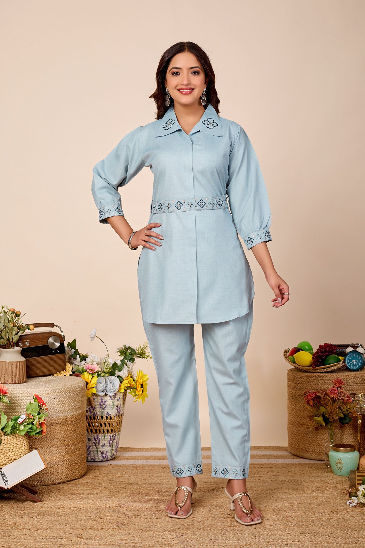 Noor Pure Cotton Embroidered Co-ord Set