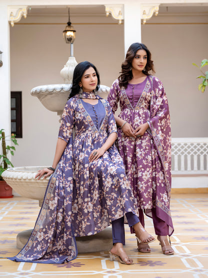 Tanisha Floral Printed Kurta Set with Dupatta
