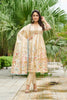 Ira Floral Printed Anarkali Pleated Kurta & Trousers With Printed Dupatta