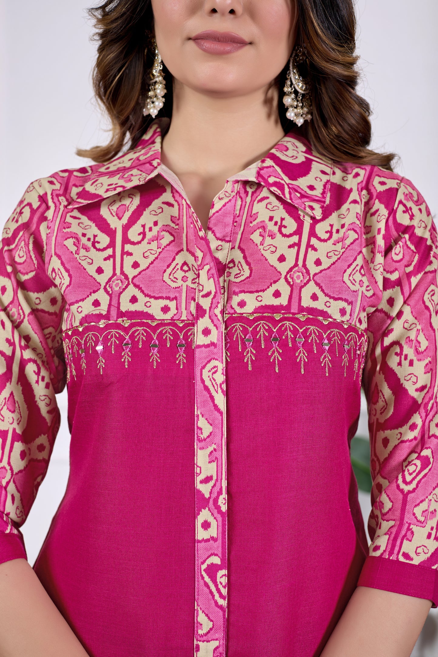 Anika Pure Cotton Printed Embroidered Co-ord Set