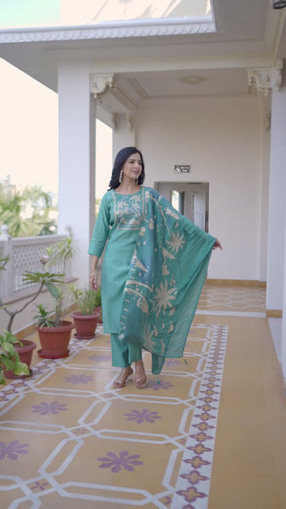 Noor Printed Motifs Kurta Set with Dupatta