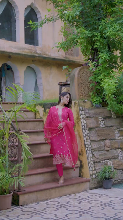 Zyra Embroidered Kurta Set with Dupatta
