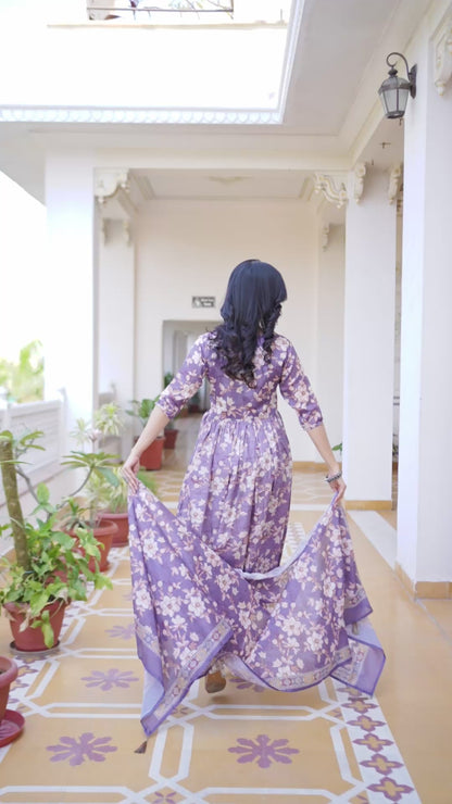 Tanisha Floral Printed Kurta Set with Dupatta