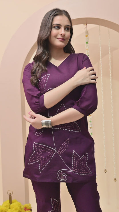 Amara Pure Silk Embroidered Co-ord Set