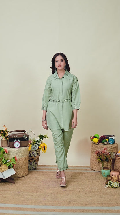 Noor Pure Cotton Embroidered Co-ord Set