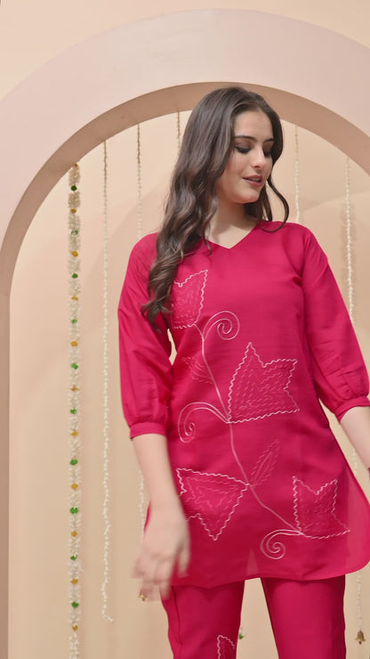 Amara Pure Silk Embroidered Co-ord Set