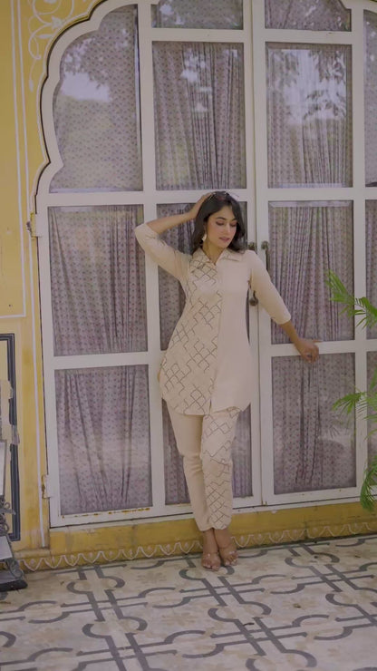 Siya Lycra Silk Embroidered Co-ord Set