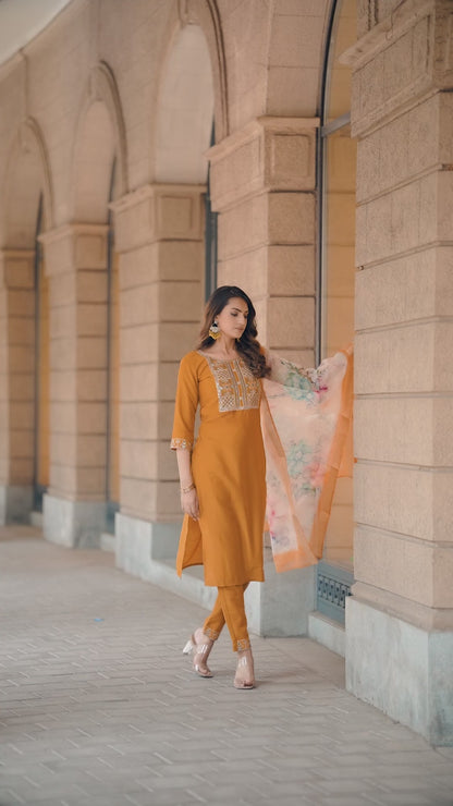 Ethereal Violet Embroidered Kurta & Trouser Set