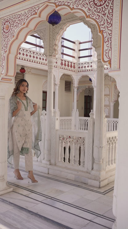 Aarunya Floral Cotton Kurta Set with Dupatta
