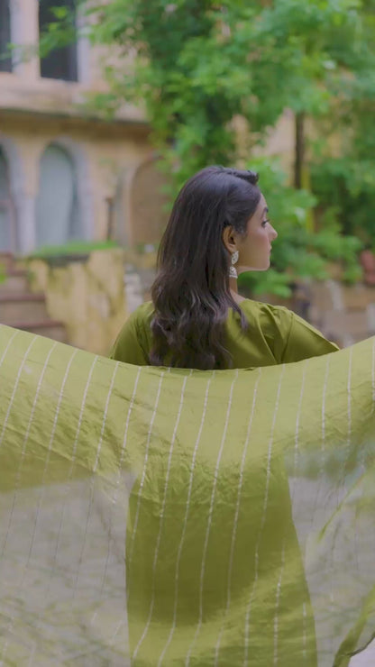 Parnika Silk Blend Embroidered Kurta Set with Dupatta