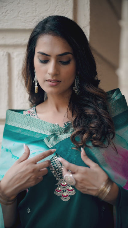 EVERGREEN MUSE COTTON KURTA SET WITH DUPATTA