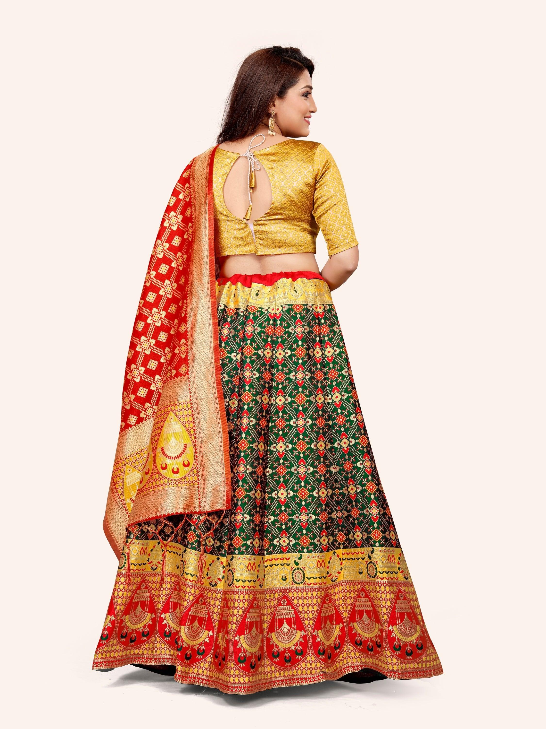 Ethereal Elegance: Banarasi Lehenga Choli and Dupatta - Decize Clothing