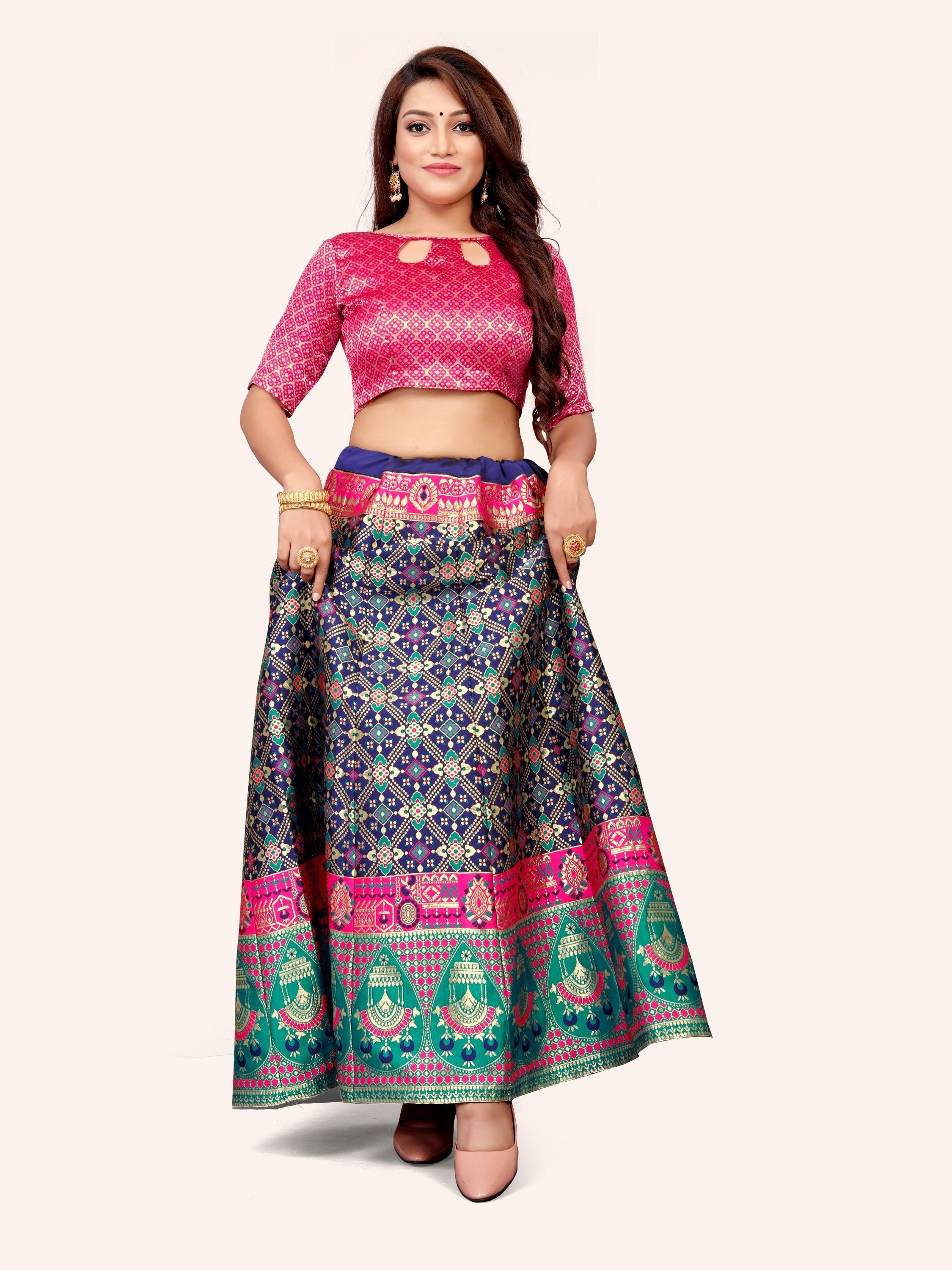 Ethereal Elegance: Banarasi Lehenga Choli and Dupatta - Decize Clothing