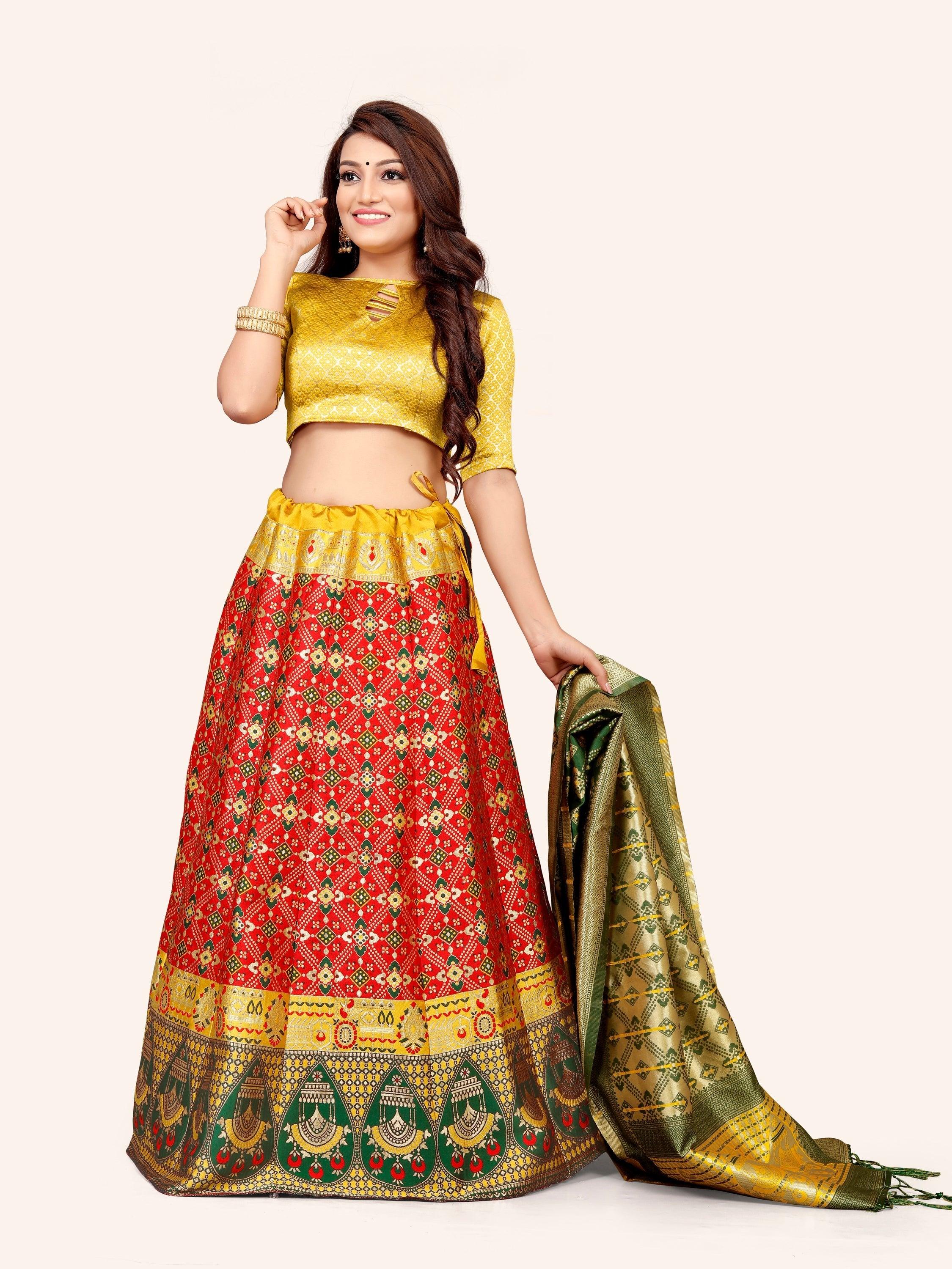 Ethereal Elegance: Banarasi Lehenga Choli and Dupatta - Decize Clothing