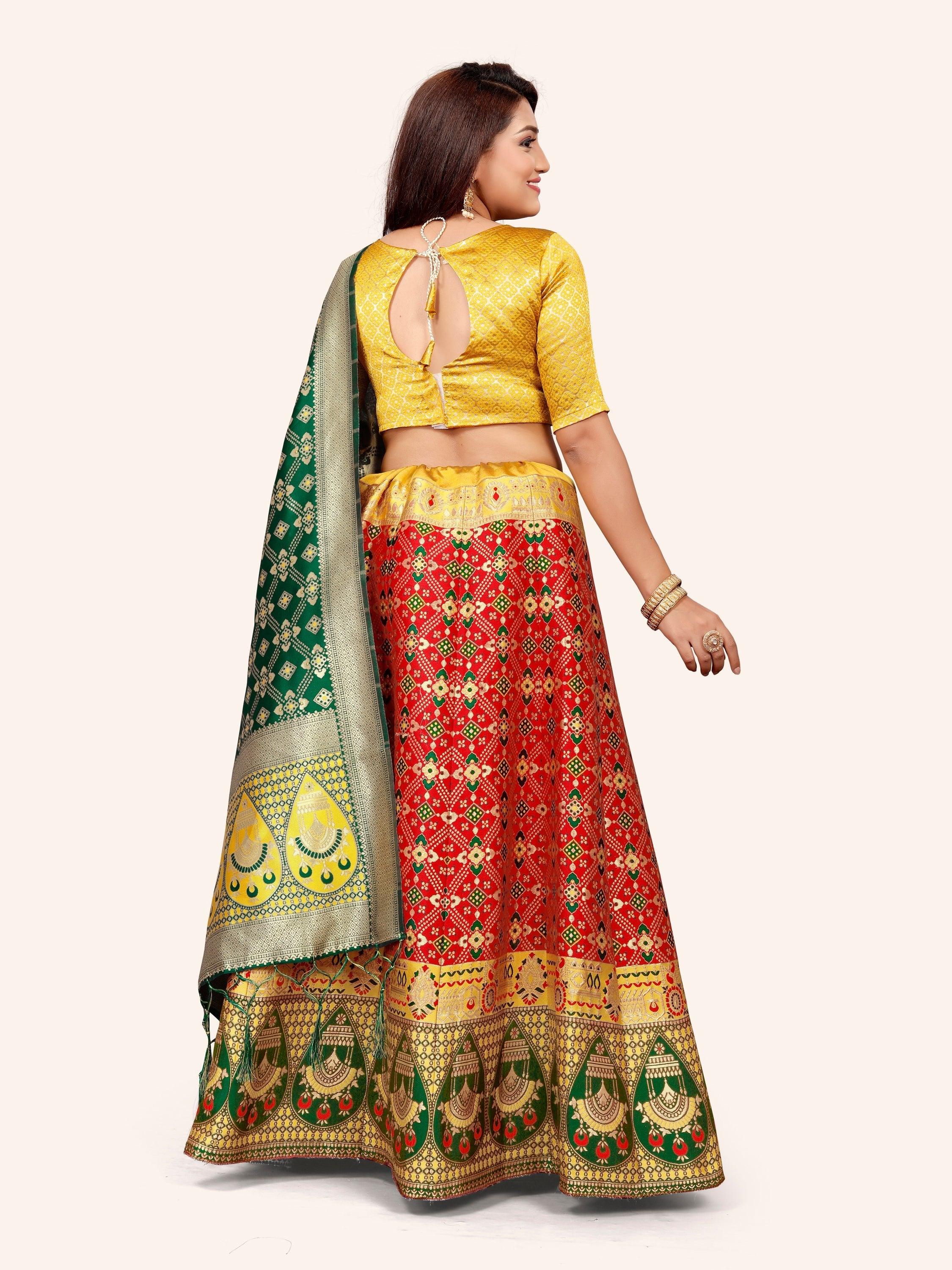 Ethereal Elegance: Banarasi Lehenga Choli and Dupatta - Decize Clothing