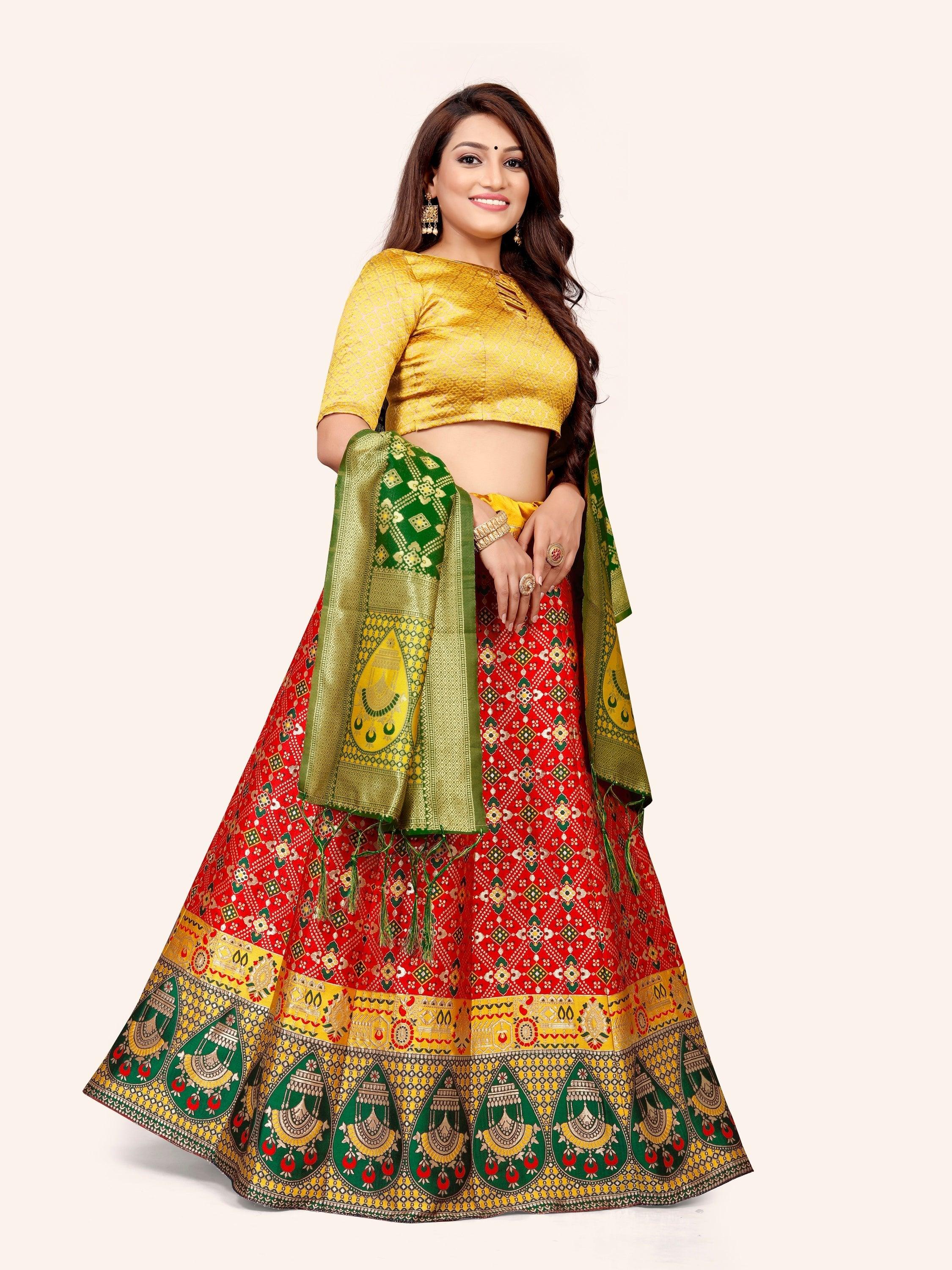 Ethereal Elegance: Banarasi Lehenga Choli and Dupatta - Decize Clothing