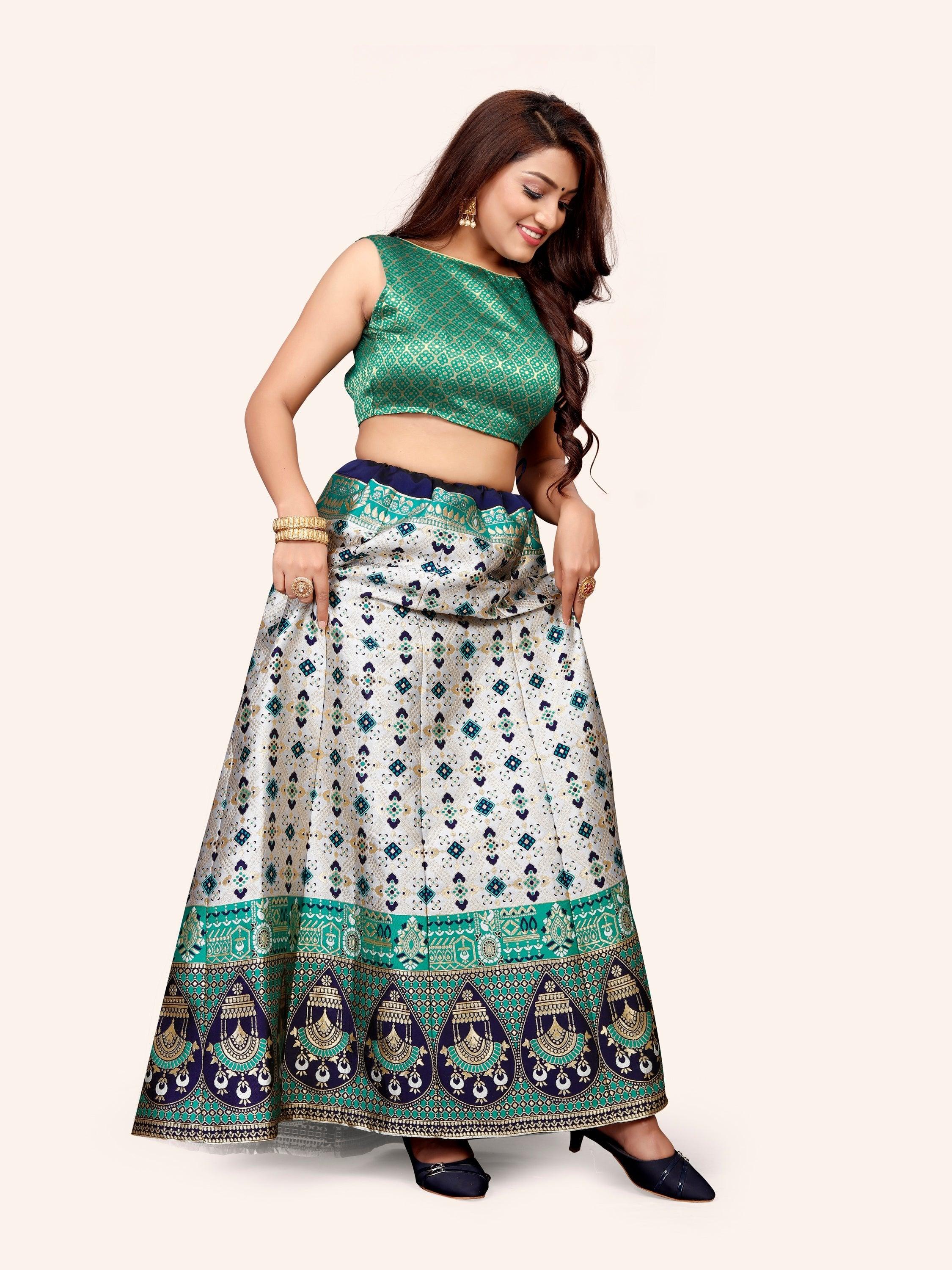 Ethereal Elegance: Banarasi Lehenga Choli and Dupatta - Decize Clothing