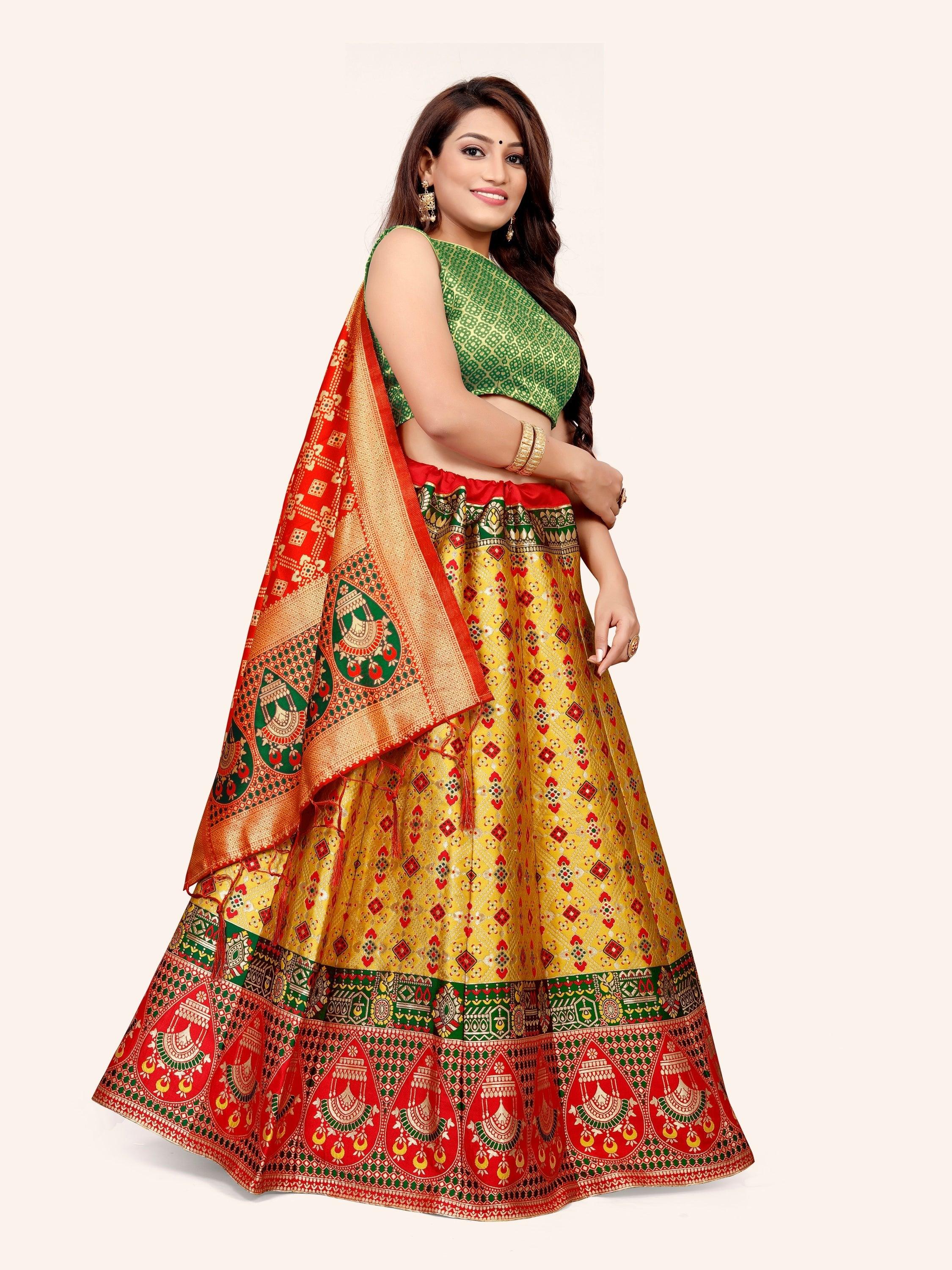 Ethereal Elegance: Banarasi Lehenga Choli and Dupatta - Decize Clothing