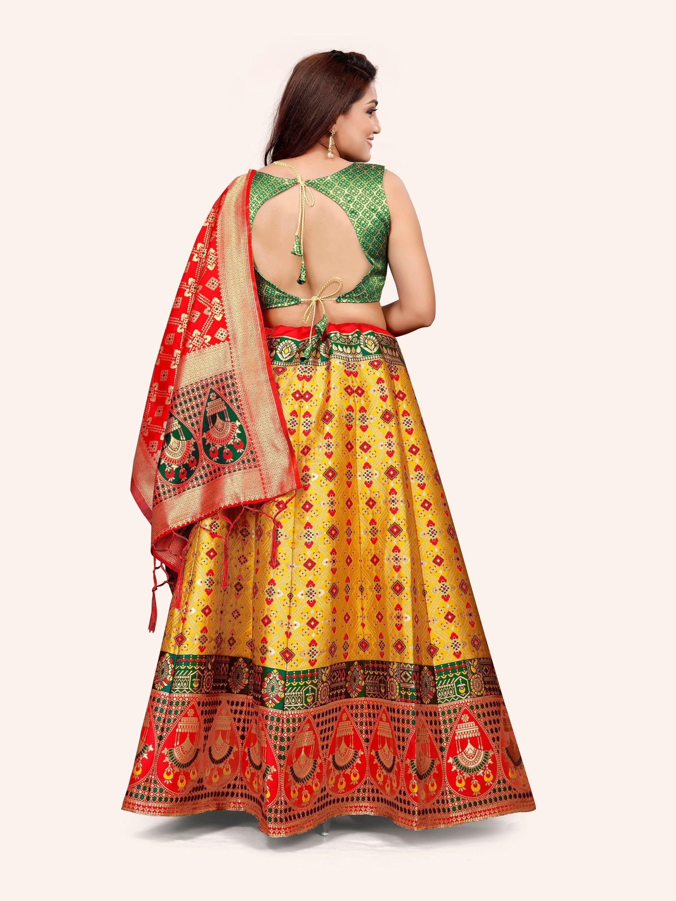 Ethereal Elegance: Banarasi Lehenga Choli and Dupatta - Decize Clothing