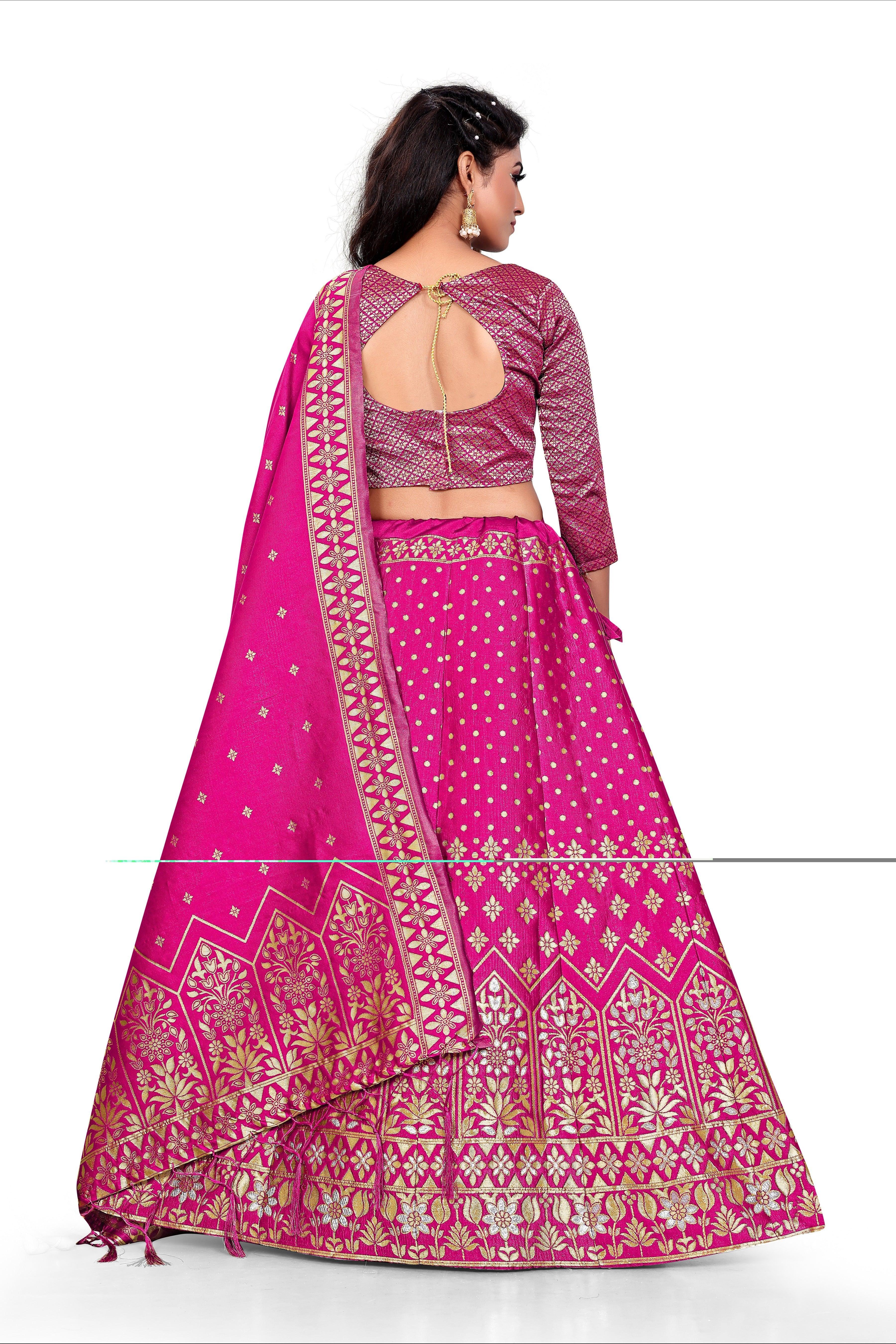 Gorgeous Glamour: Banarasi Lehenga Choli with Dupatta - Decize Clothing