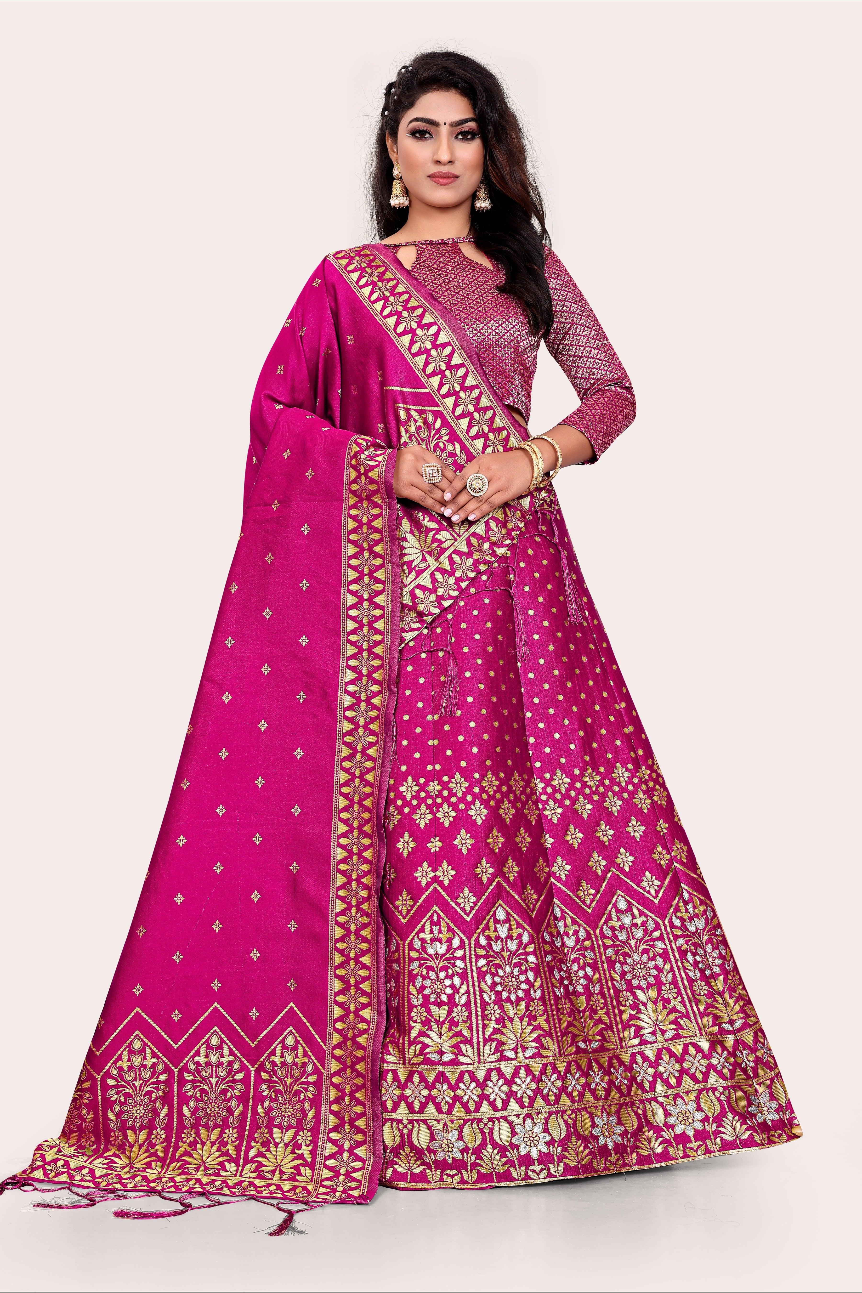 Designer Latest Collection Banarasi Silk Lehenga Inner Cancan Canvas Blouse Dupatta  Banarasi Silk Lengha Party Wear Bollywood Lehenga Choli - Etsy